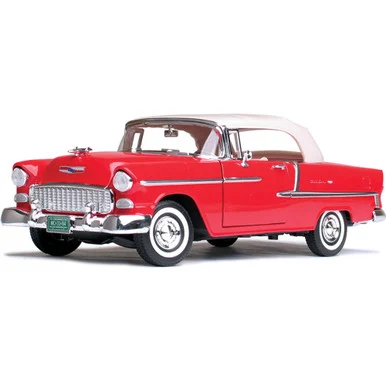 1955 CHEVROLET BEL AIR CONVERTIBLE 1/18 DIE CAST MODEL MOTMAX-73184-RED