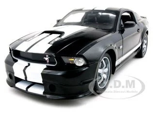 2011 Ford Shelby Mustang GT350 Black with White Stripes 1/18 Diecast Model Car by Shelby Collectibles - Ford Models