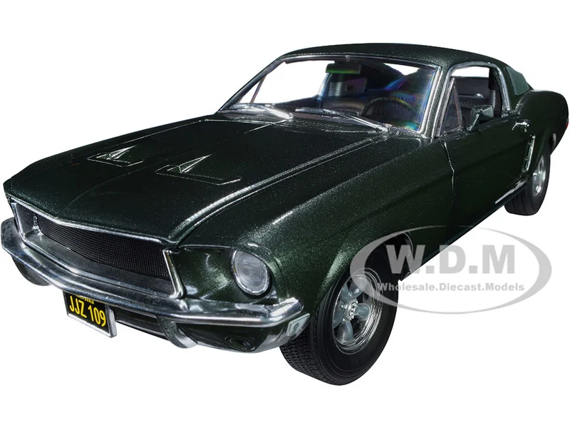 1968 Ford Mustang GT Fastback Highland Green Metallic 1/18 Diecast Model Car by Greenlight - Ford Models