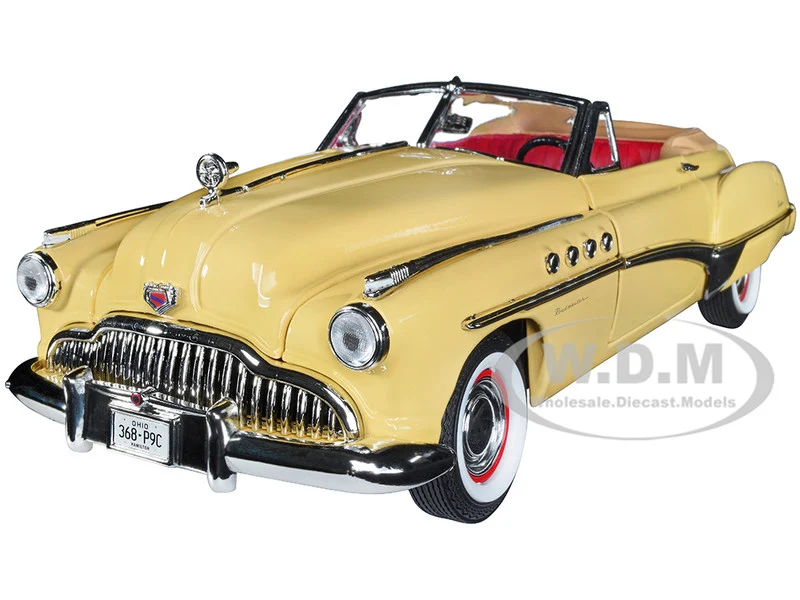 1949 Buick Roadmaster Convertible (Charlie Babbitt's) Yellow with Red Interior "Rain Man" (1988) Movie 1/18 Diecast Model Car by Greenlight - Movie/TV Series Models
