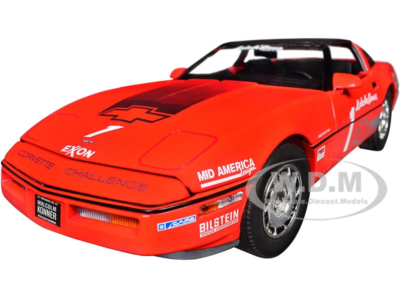 1988 Chevrolet Corvette C4 #1 Malcolm Konner "Corvette Challenge Race Car" Red with Black Top 1/18 Diecast Model Car by Greenlight - Chevrolet Models