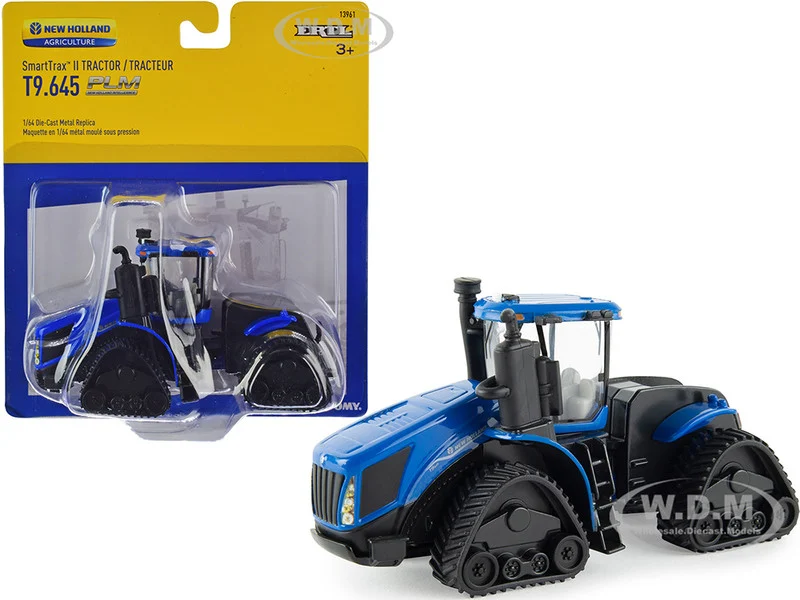 New Holland T9.645 SmartTrax II Tractor with Tracks Blue with PLM Intelligence 1/64 Diecast Model by ERTL TOMY - Tractors & Farm Models