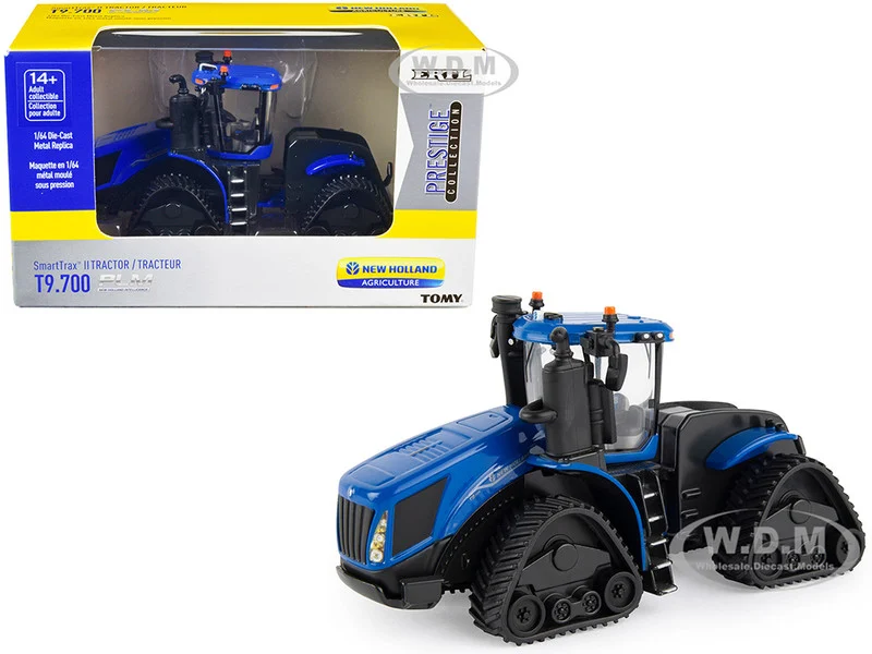 New Holland T9.700 SmartTrax II Tractor with Tracks Blue with PLM Intelligence 1/64 Diecast Model by ERTL TOMY - Tractors & Farm Models