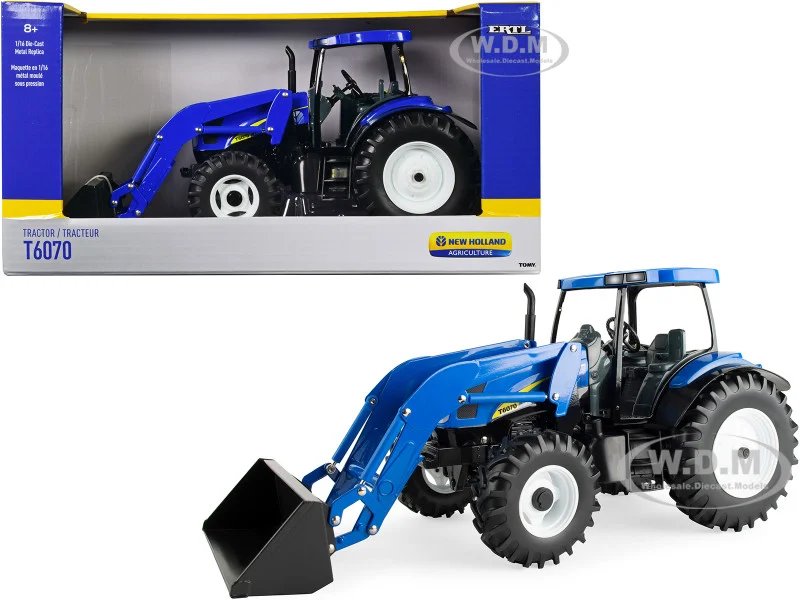 New Holland T6070 Tractor with Loader Blue "New Holland Agriculture" Series 1/16 Diecast Model by ERTL TOMY - Tractors & Farm Models