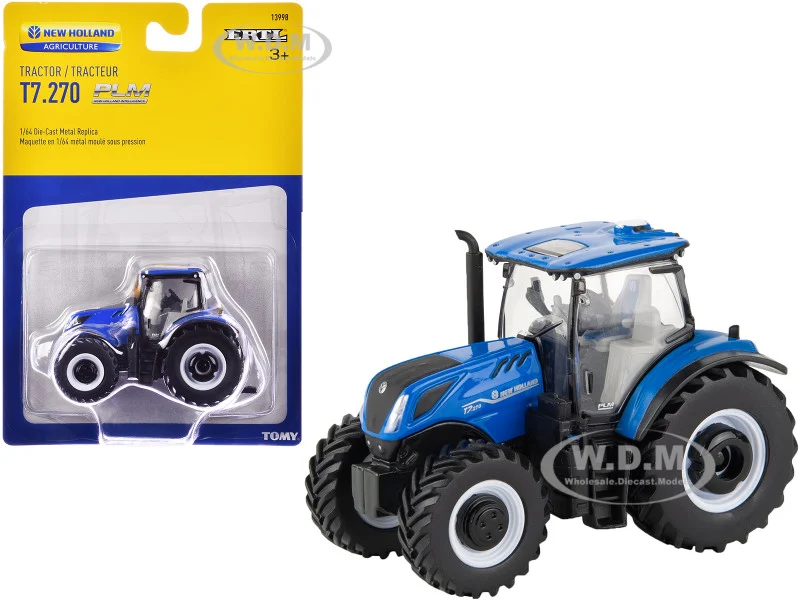 New Holland Genesis T7.270 PLM Tractor Blue "New Holland Agriculture" 1/64 Diecast Model by ERTL TOMY - Tractors & Farm Models