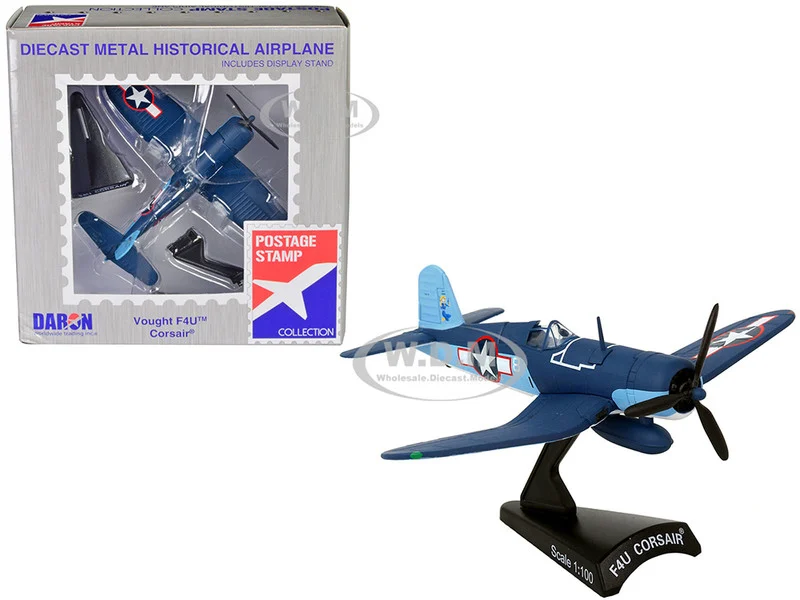 Vought F4U Corsair Fighter Aircraft "VMF-422, First Lieutenant Robert 'Cowboy' Stout" United States Navy 1/100 Diecast Model Airplane by Postage Stamp