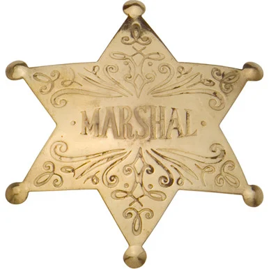 Old West Brass Marshal's Badge - Collector's Armoury, Ltd