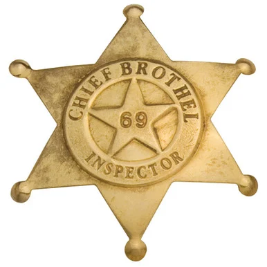 Old West Brass Brothel Inspector's Badge - Collector's Armoury, Ltd
