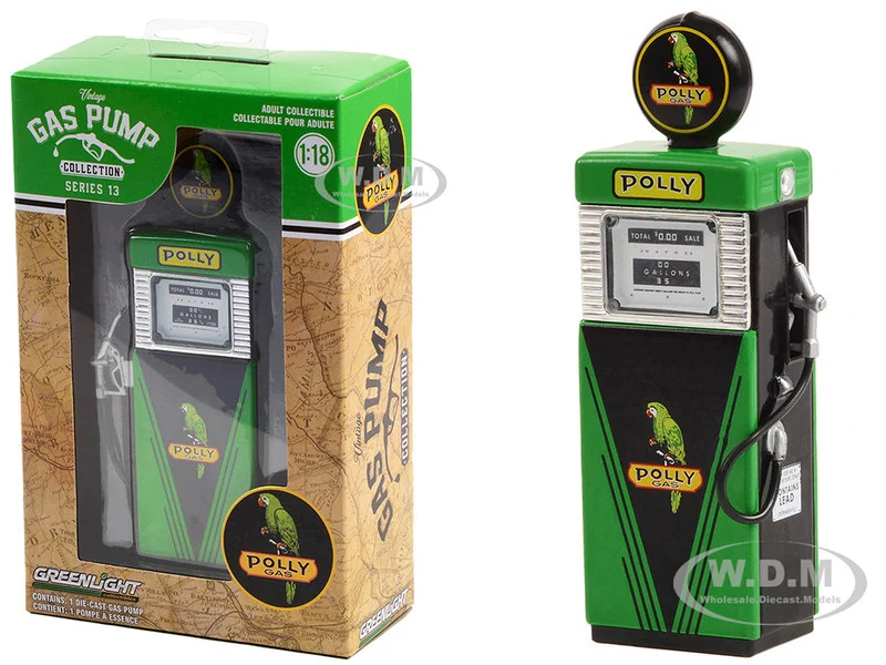 1951 Wayne 505 Gas Pump "Polly Gas" Green and Black "Vintage Gas Pumps" Series 13 1/18 Diecast Replica by Greenlight - Accessories
