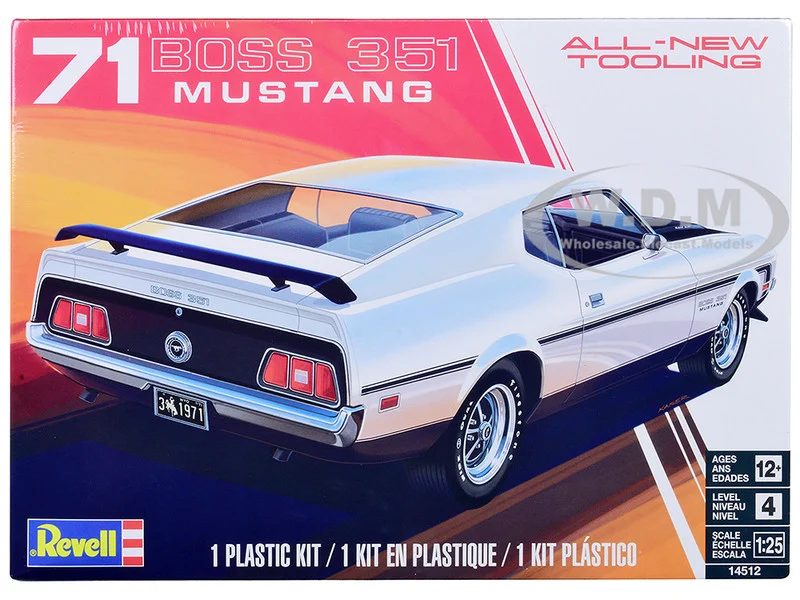 Level 4 Model Kit 1971 Ford Mustang Boss 351 1/25 Scale Model by Revell - Ford Models
