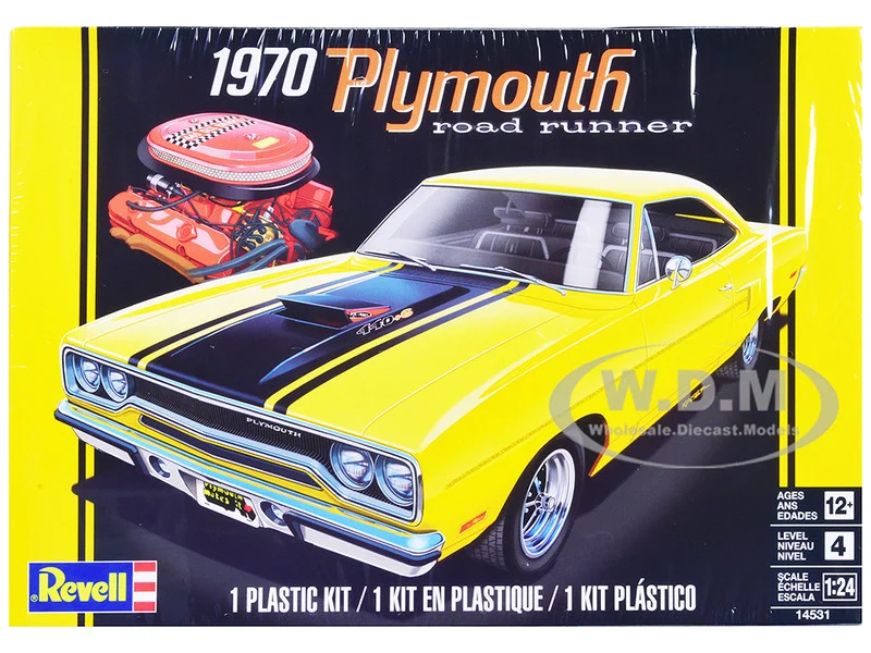 Level 4 Model Kit 1970 Plymouth Road Runner 1/24 Scale Model by Revell - Plymouth Models