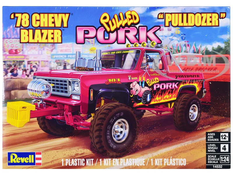 Level 4 Model Kit 1978 Chevrolet Blazer Pickup Truck "Pulled Pork Pulldozer" 1/24 Scale Model by Revell - Chevrolet Models