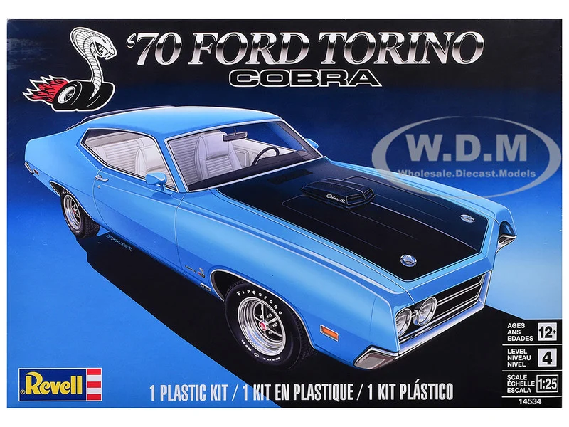Level 4 Model Kit 1970 Ford Torino Cobra 1/25 Scale Model by Revell - Ford Models