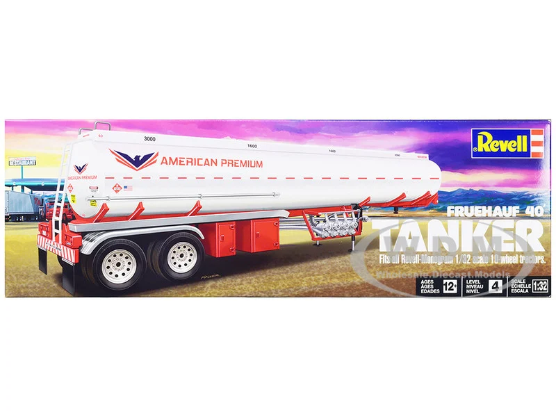 Level 4 Model Kit Fruehauf 40' Tanker Trailer 1/32 Scale Model by Revell - Model Kits (To Built)