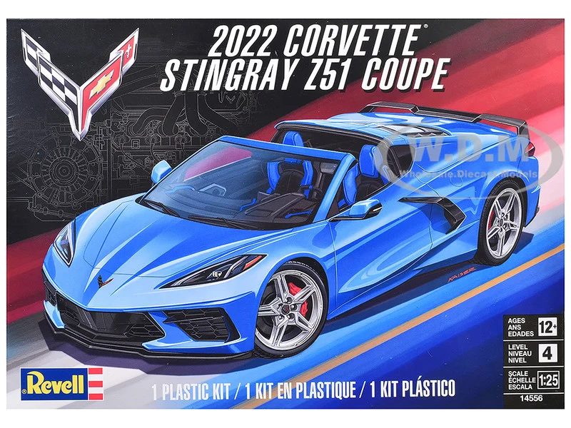 Level 4 Model Kit 2022 Chevrolet Corvette Stingray Z51 Coupe 1/25 Scale Model by Revell - Chevrolet Models
