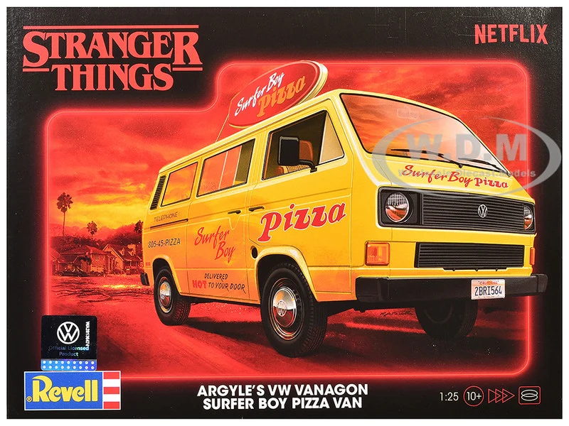 Level 3 Model Kit Argyle’s Volkswagen Vanagon "Surfer Boy Pizza" Van "Stranger Things" (2016-Current) TV Series 1/25 Scale Model by Revell