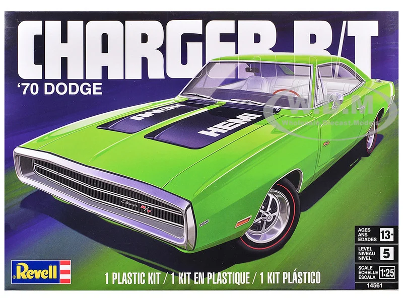 Level 5 Model Kit 1970 Dodge Charger R/T 1/25 Scale Model by Revell - Dodge Models
