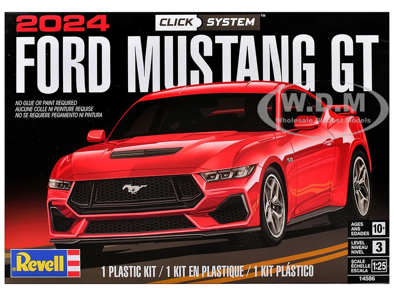 Level 3 Model Kit 2024 Ford Mustang GT 2-in-1 Kit (Click System) 1/25 Scale Model by Revell