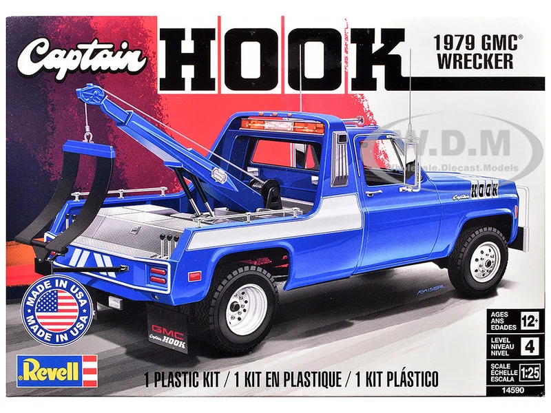 Level 4 Model Kit 1979 GMC Wrecker Tow Truck "Captain Hook" 1/25 Scale Model by Revell - GMC Models