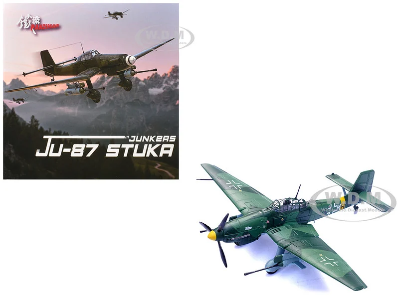 Junkers Ju 87G1 Stuka Bomber Aircraft "10.(Pz)/SG 2 Immelmann, GS+MH, Dubno, Ukraine" (1944) German Luftwaffe "Wing" Series 1/72 Diecast Model by Panzerkampf - Military Models