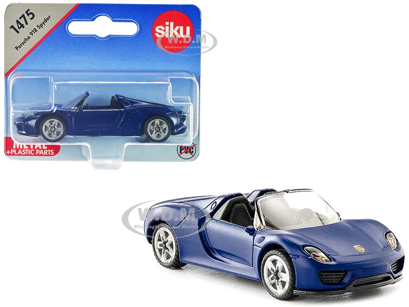 Porsche 918 Spyder Matt Blue Diecast Model Car by Siku - Porsche Models