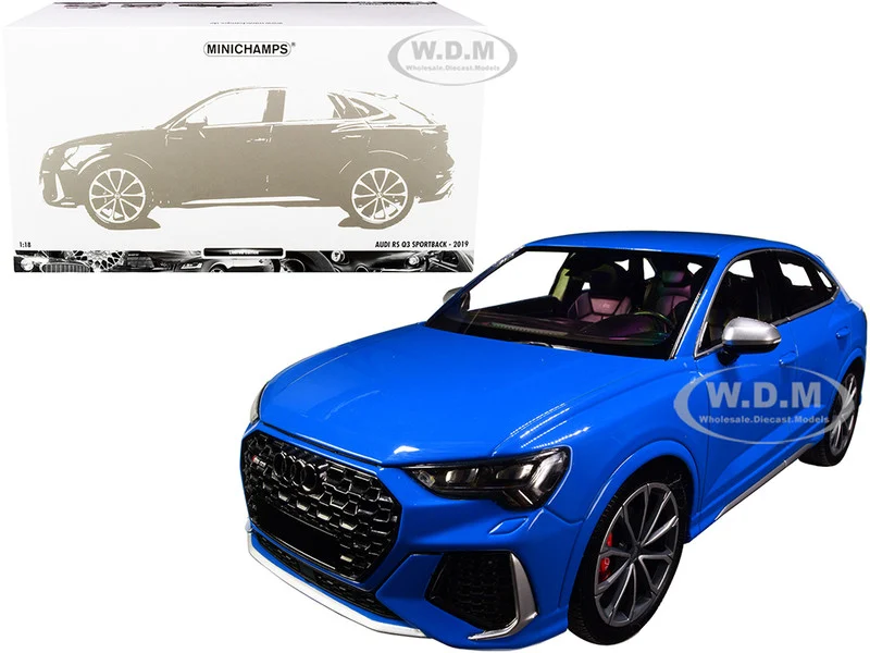 2019 Audi RS Q3 Sportback Blue Limited Edition to 240 pieces Worldwide 1/18 Diecast Model Car by Minichamps - Audi Models
