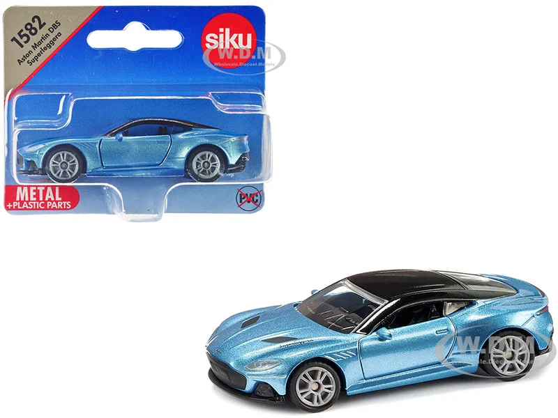 Aston Martin DBS Superleggera Blue Metallic with Black Top Diecast Model Car by Siku - Aston Martin Models