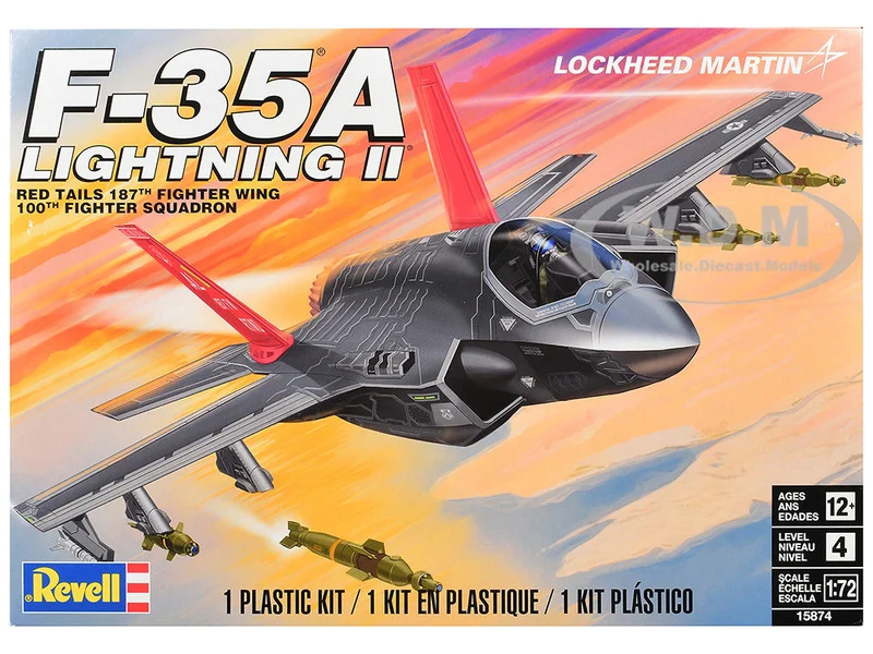 Level 4 Model Kit Lockheed Martin F-35A Lightning II Aircraft 1/72 Scale Model by Revell