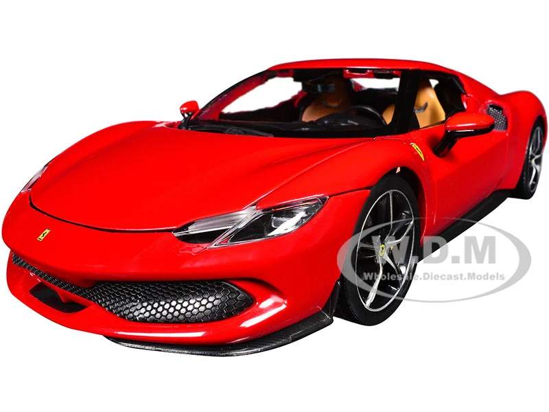 Ferrari 296 GTB Red "Race + Play" Series 1/18 Diecast Model Car by Bburago - Ferrari Models