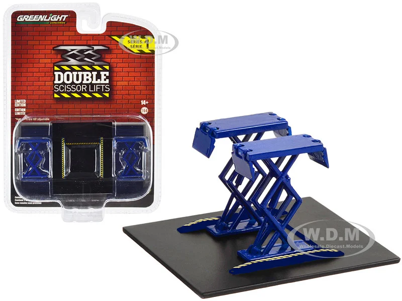 Automotive Double Scissor Lift Blue "Double Scissor Lifts" Series 1 1/64 Diecast Model by Greenlight - Accessories