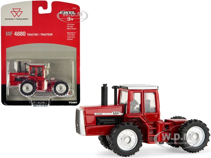 Massey Ferguson 4880 Tractor Red with Silver Top 1/64 Diecast Model by ERTL TOMY - Massey Ferguson Models