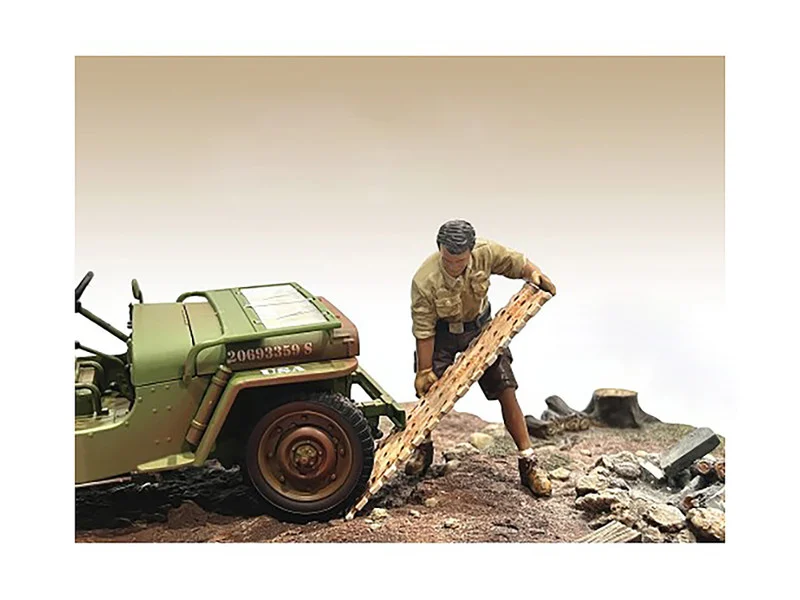 "4X4 Mechanic" Figure 8 with Board Accessory for 1/18 Scale Models by American Diorama - Accessories