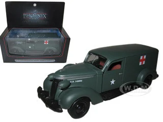 1937 Studebaker Army Ambulance Van 1/43 Diecast Car Model by Phoenix Mint - Studebaker Models