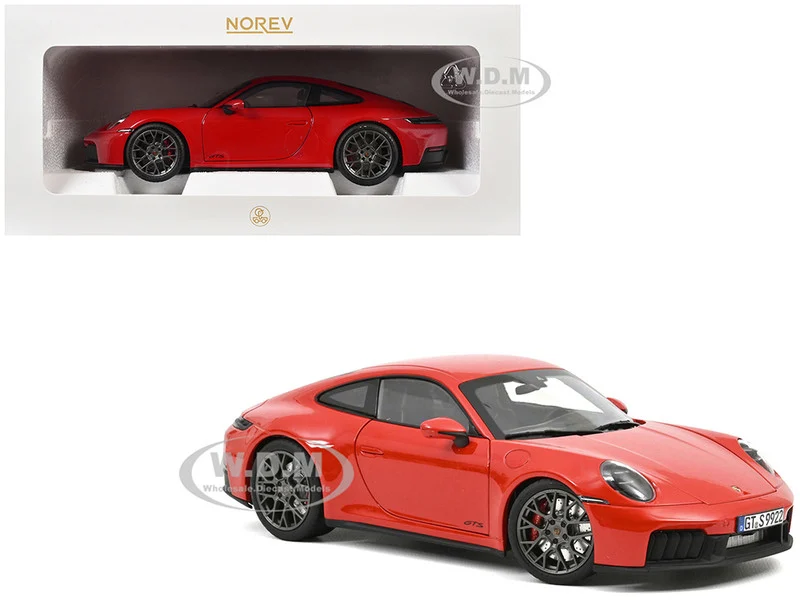 2024 Porsche 911 Carrera 4 GTS Guards Red 1/18 Diecast Model Car by Norev - Porsche Models