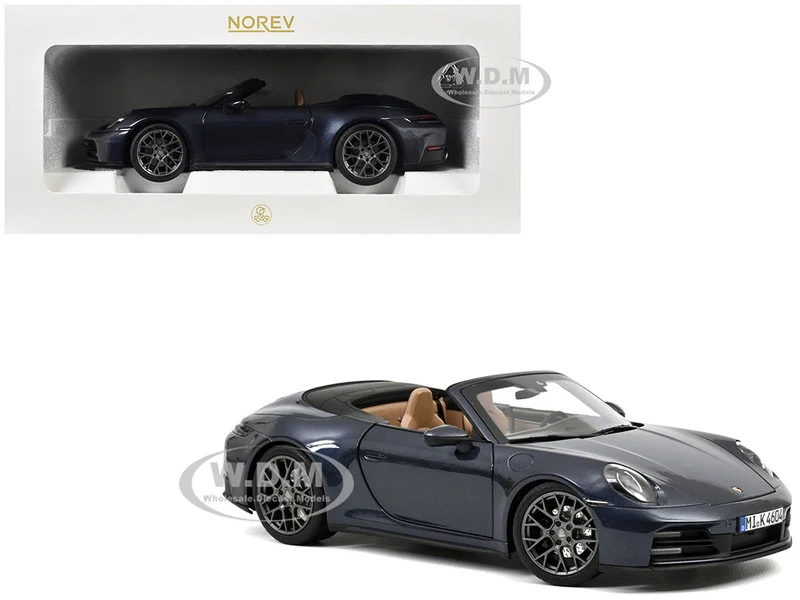 2024 Porsche 911 Carrera S Cabriolet Yachting Blue Metallic 1/18 Diecast Model Car by Norev - Porsche Models