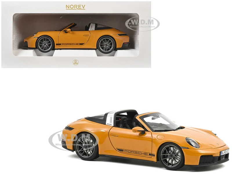 2024 Porsche 911 Targa Bahama Yellow with Black Stripes 1/18 Diecast Model Car by Norev - Porsche Models
