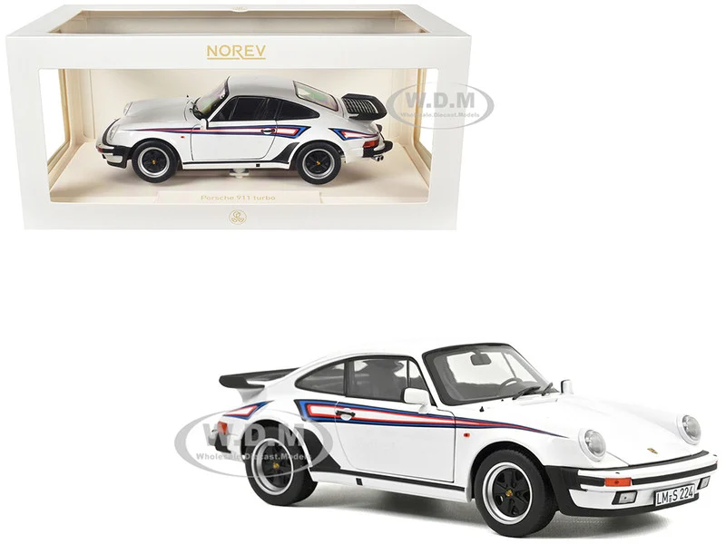 1980 Porsche 911 Turbo 3.3 White with Blue and Red Graphics 1/18 Diecast Model Car by Norev - Porsche Models