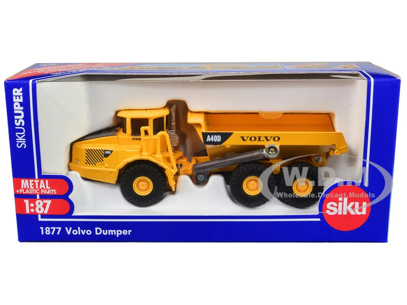 Volvo A40D Dump Truck Yellow 1/87 (HO) Diecast Model by Siku - Volvo Models