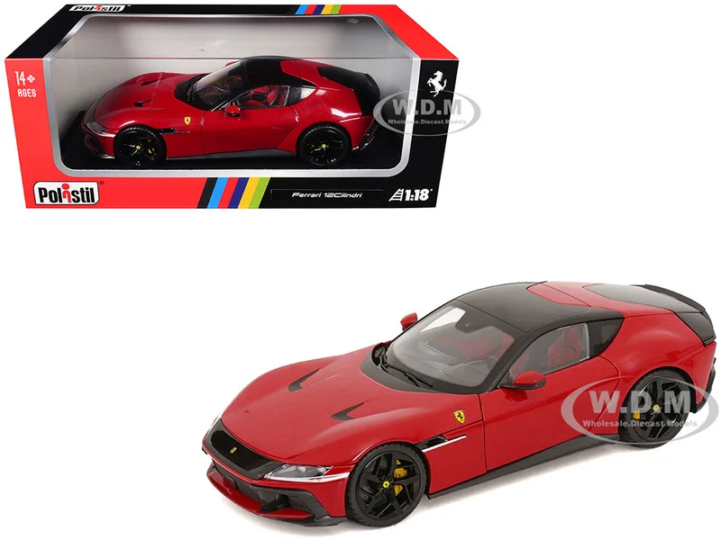 2024 Ferrari 12Cilindri Rosso Corsa Red with Black Top 1/18 Diecast Model Car by Polistil - Ferrari Models