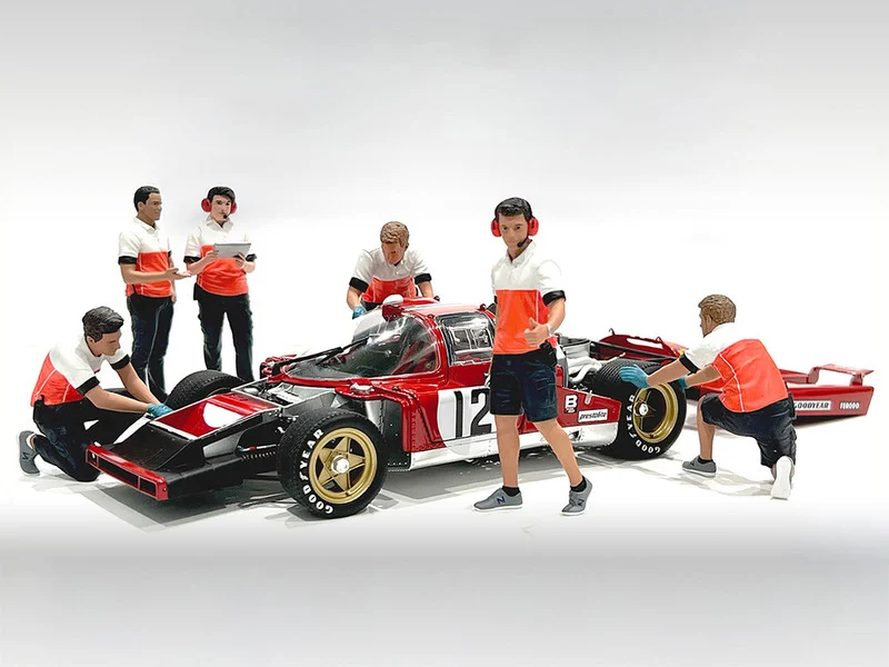 "Race Crew" 6 piece Figure Set for 1/24 Scale Models by American Diorama - Figures