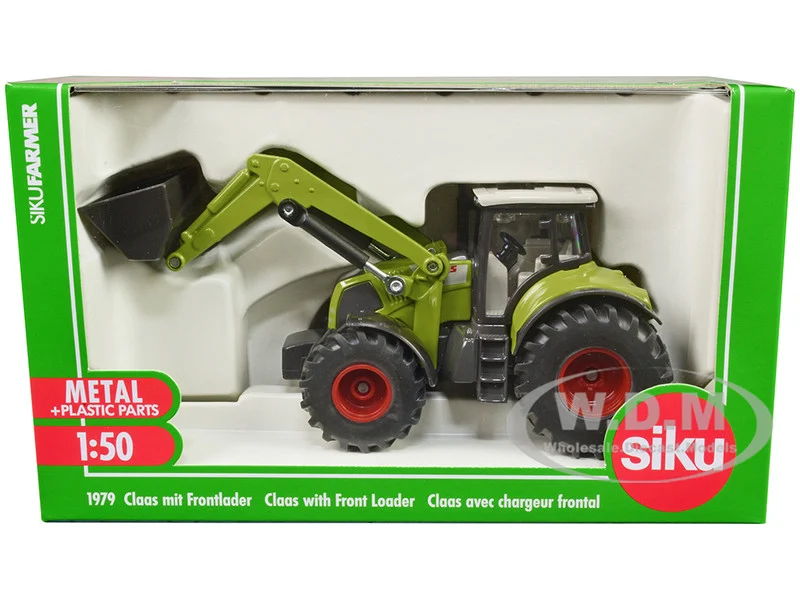 Claas Axion 850 Tractor with Front Loader Green with Gray Top 1/50 Diecast Model by Siku - Other