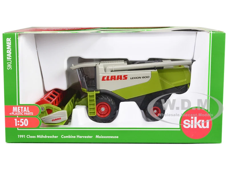Claas Lexion 600 Combine Harvester Green and Gray 1/50 Diecast Model by Siku - Tractors & Farm Models