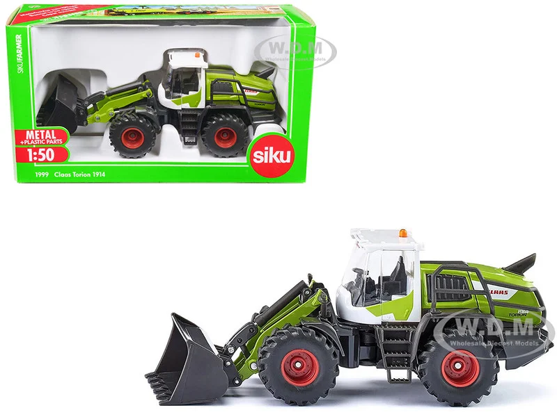 Claas Torion 1914 Wheel Loader Green and White 1/50 Diecast Model by Siku - Tractors & Farm Models