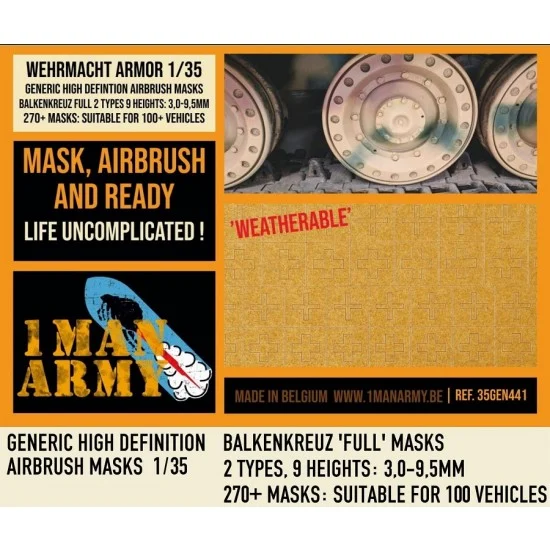 1 Man Army 35GEN441 1/35 German Balkenkreuz Full Masking - Military Vehicles & Tanks