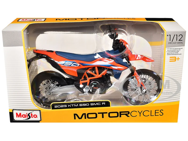 2023 KTM 690 SMC R Orange and Blue 1/12 Diecast Motorcycle Model by Maisto - KTM Motorcycles