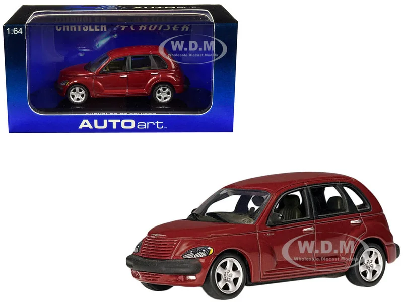 2001 Chrysler PT Cruiser Dark Red Metallic 1/64 Model Car by Autoart - Chrysler Models