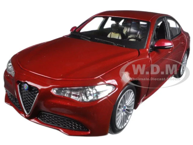 2016 Alfa Romeo Giulia Burgundy 1/24 Diecast Model Car by Bburago - Alfa Romeo Models