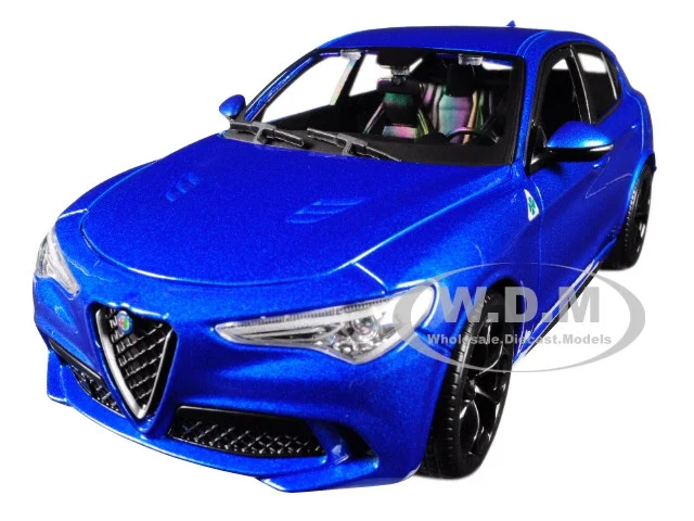 Alfa Romeo Stelvio Quadrifoglio Blue 1/24 Diecast Model Car by Bburago - Alfa Romeo Models