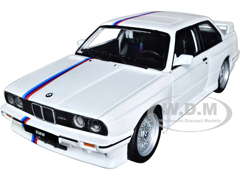 1988 BMW 3 Series M3 E30 White 1/24 Diecast Model Car by Bburago - BMW Models