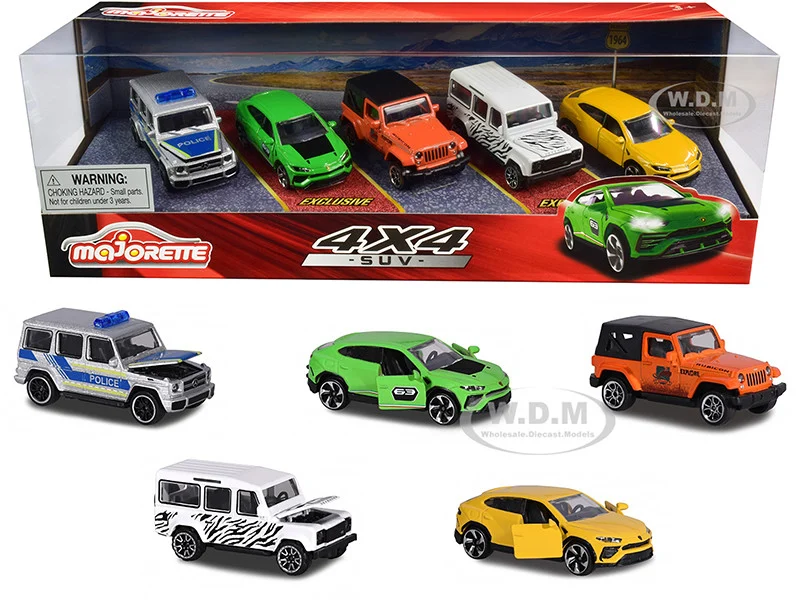 4x4 SUV Giftpack 5 piece Set 1/64 Diecast Model Cars by Majorette - 1/64 Scale Sets